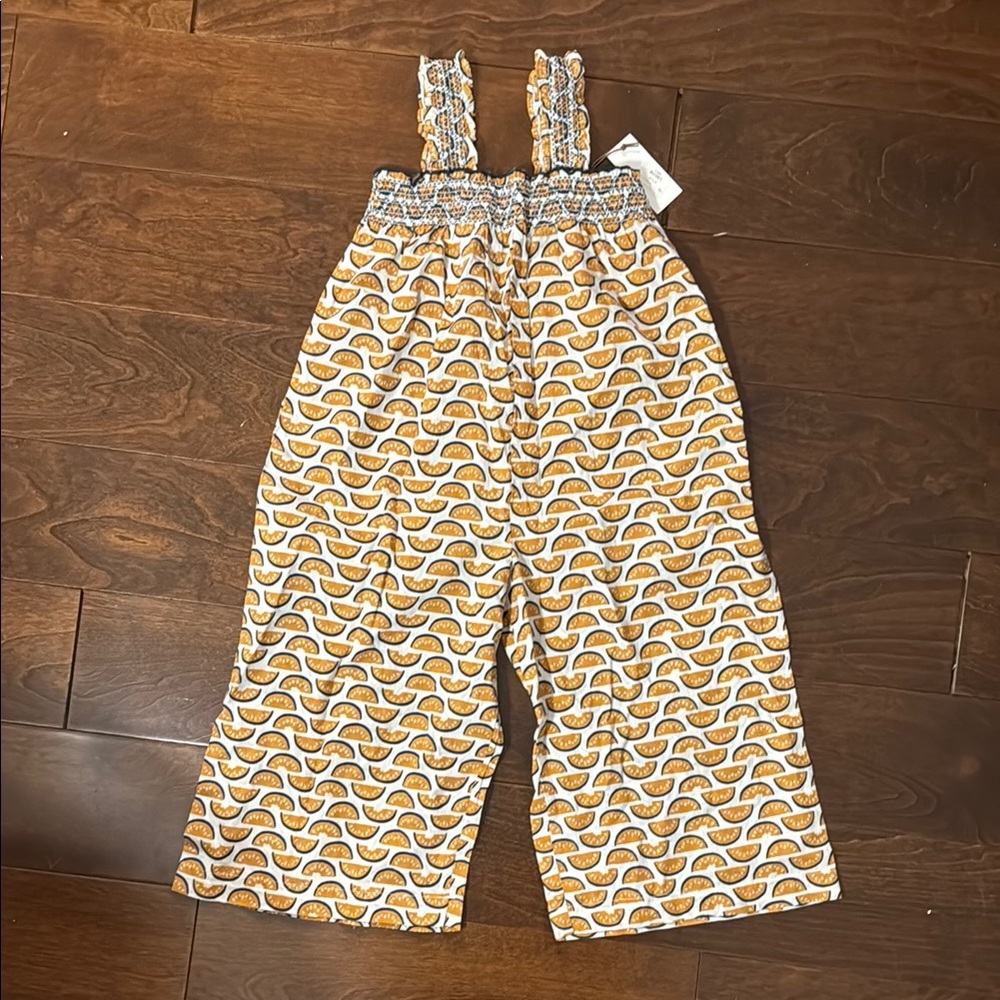 Yellow and White Patterned Jumpsuit